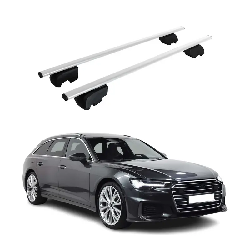 Barres de toit transversales pour Audi A6 C8 4A5 Break 2018-25 Fer Argent