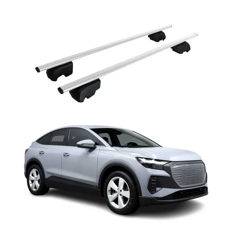 Barres de toit Transversales pour Audi e-Tron 2018-2025 Acier Gris ABE 2x