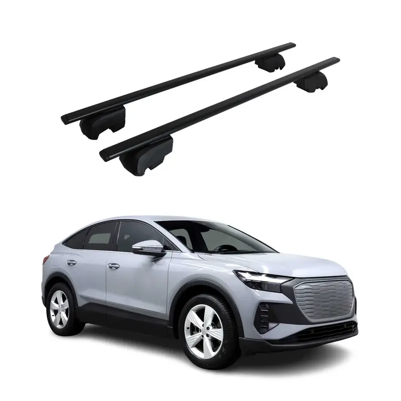 Barres de toit Transversales pour Audi E-Tron 2018-2025 Acier Noir ABE