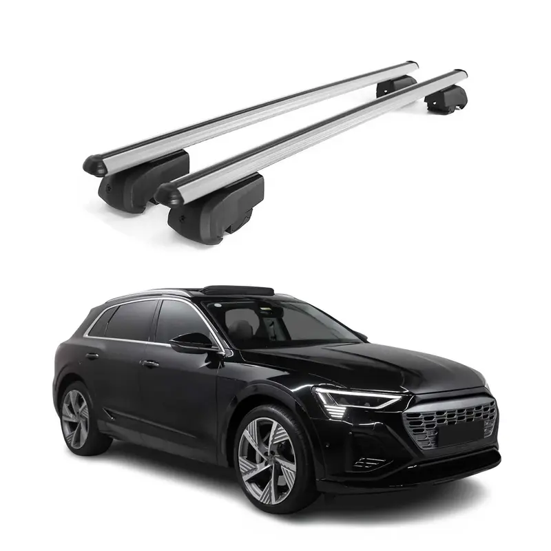 Barres de toit Transversales pour Audi E-Tron 2018-2025 Aluminium Gris ABE
