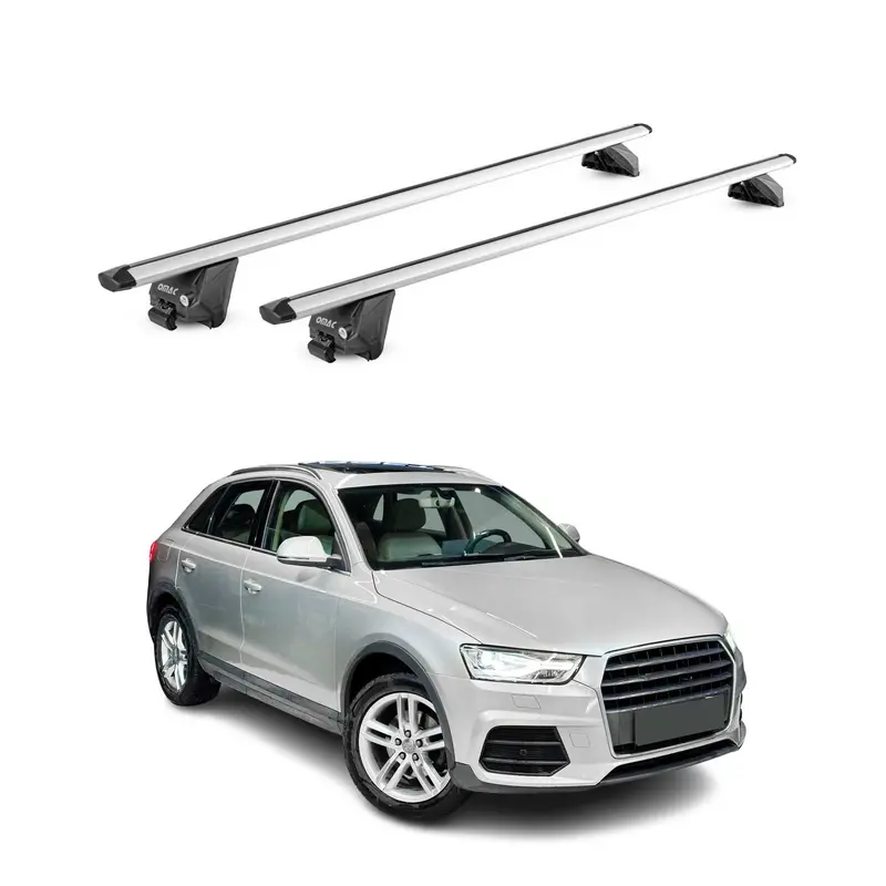 Barres de toit transversales pour Audi Q3 8U 2011-2018 Alu Gris Argenté 2x ABE