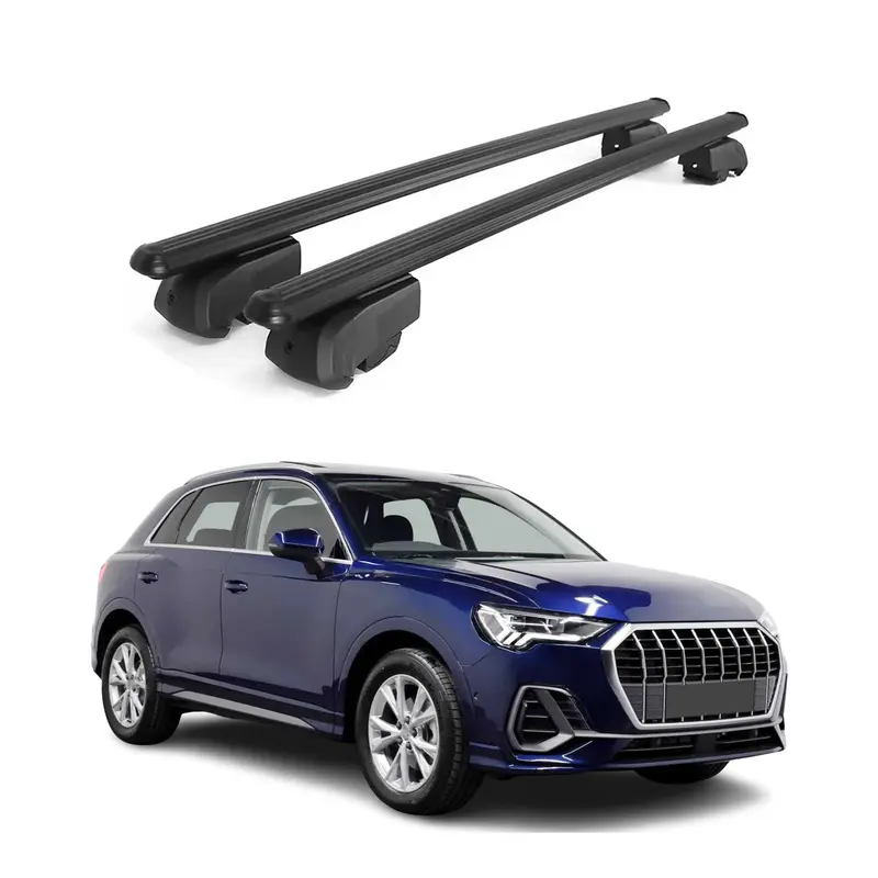 Barres de toit transversales pour Audi Q3 F3 2018-2025 2Pcs Alu Noir
