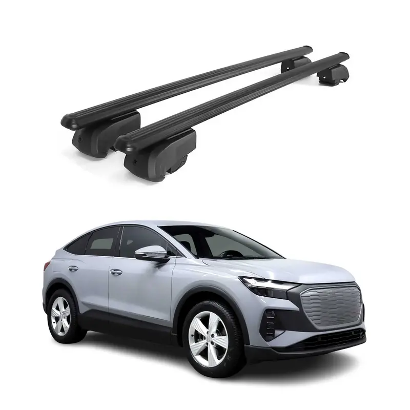 Barres de toit transversales pour Audi Q4 E-Tron 2021-2026 2x Alu Noir