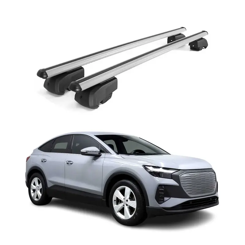 Barres de toit transversales pour Audi Q4 E-Tron 2021-2026 Aluminium Gris
