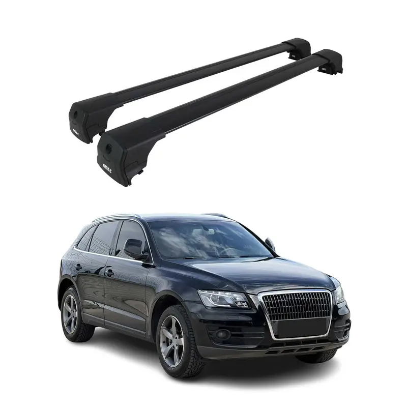 Barres de toit transversales pour Audi Q5 8R 2008-2017 Aluminium Noir ABE