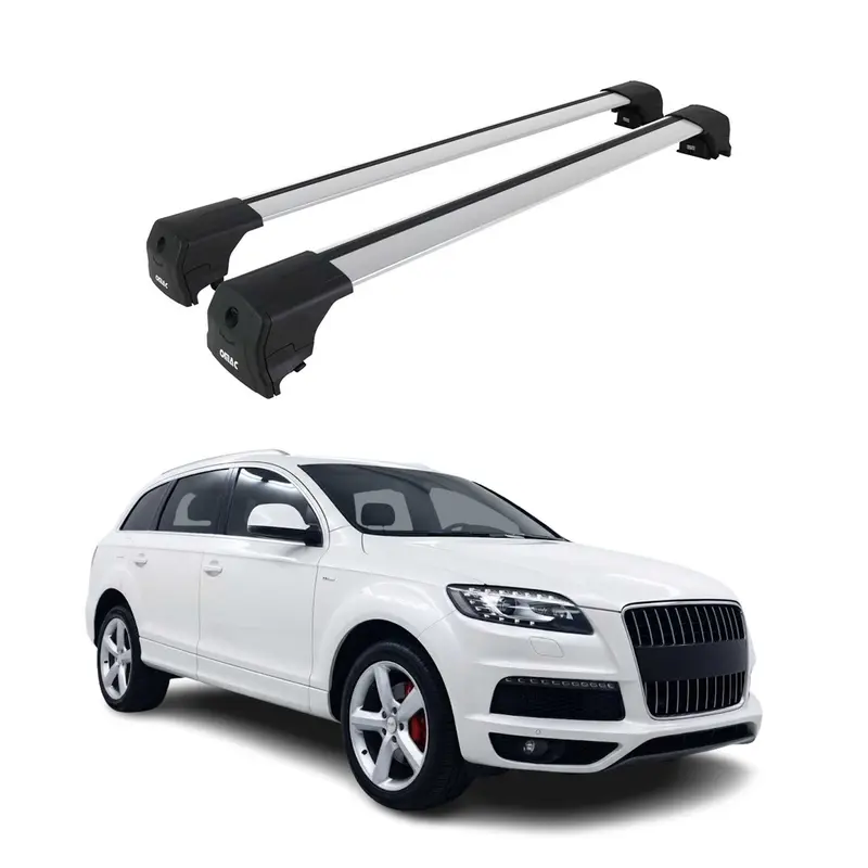Barres de toit transversales pour Audi Q7 4LB 2006-2015 Aluminium Gris ABE