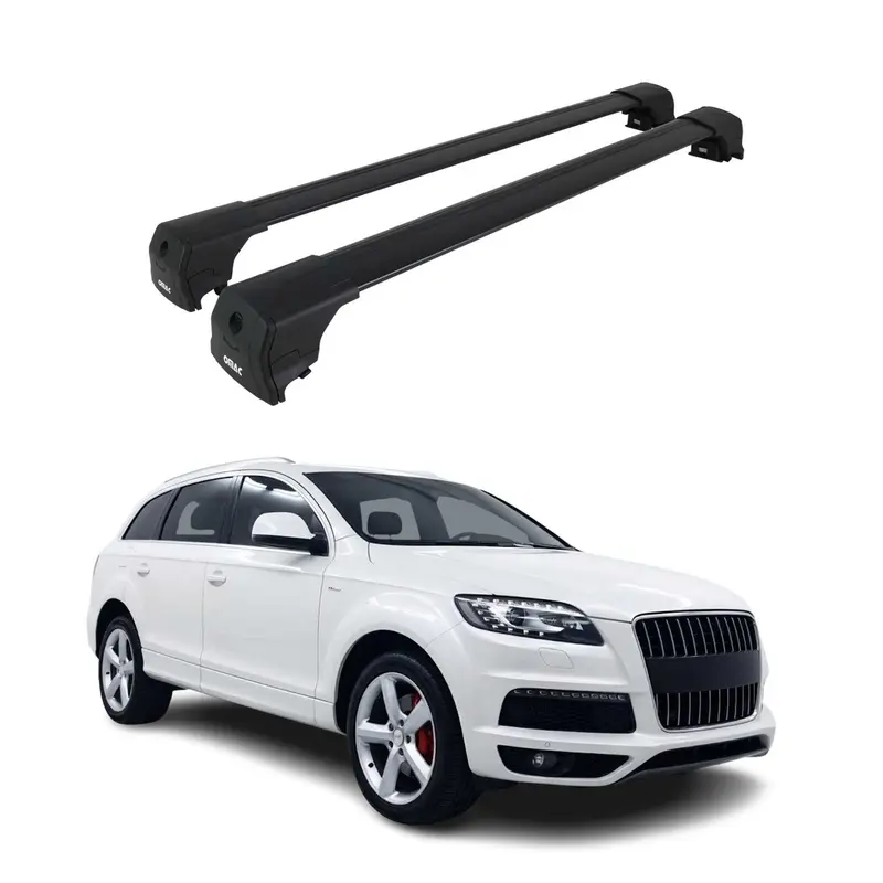 Barres de toit transversales pour Audi Q7 4LB 2006-2015 Aluminium Noir ABE