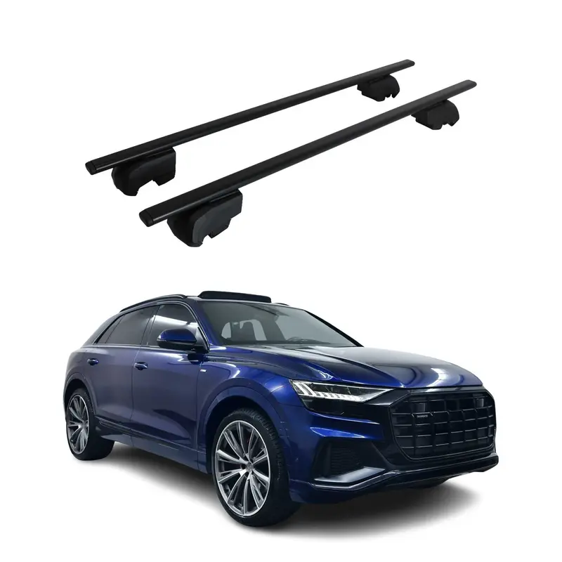 Barres de toit Transversales pour Audi Q8 2018-2026 Fer Noir ABE