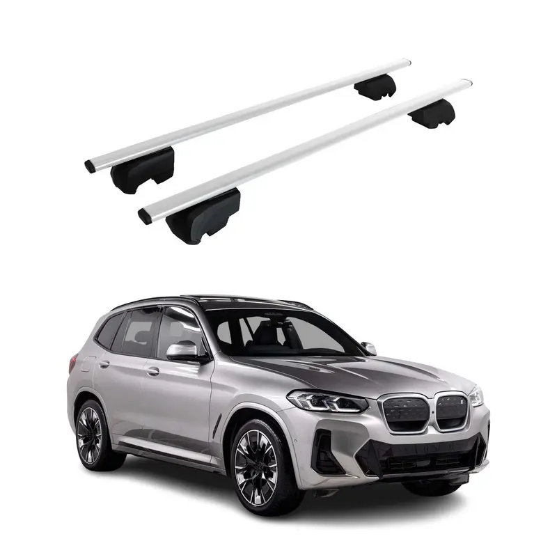 Barres de toit transversales pour BMW IX3 G08 2020-2025 Acier Argent