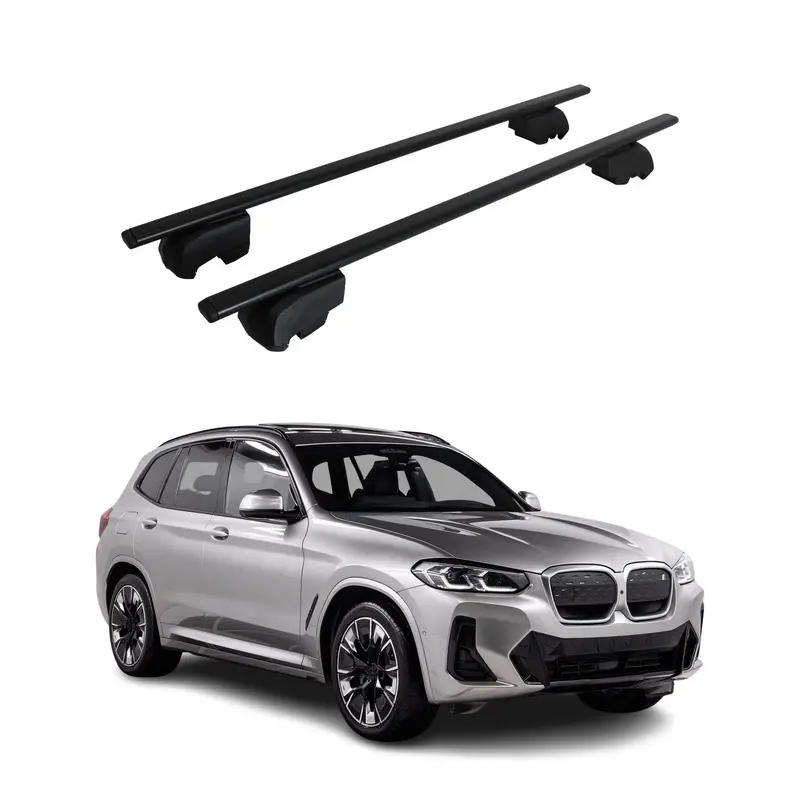 Barres de toit transversales pour BMW IX3 G08 2020-2025 Acier Noir