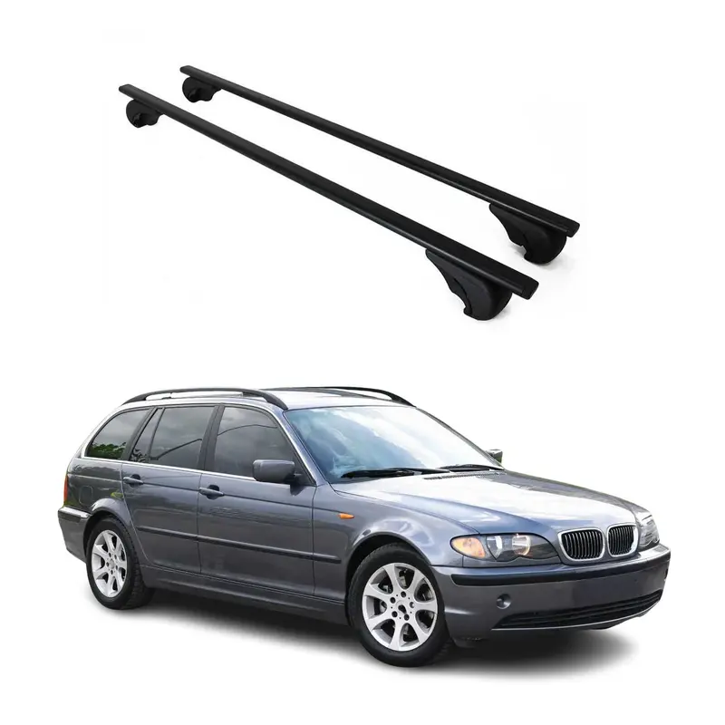 Barres de toit transversales pour BMW Série 3 E46 Break 1999-2007 Acier Noir