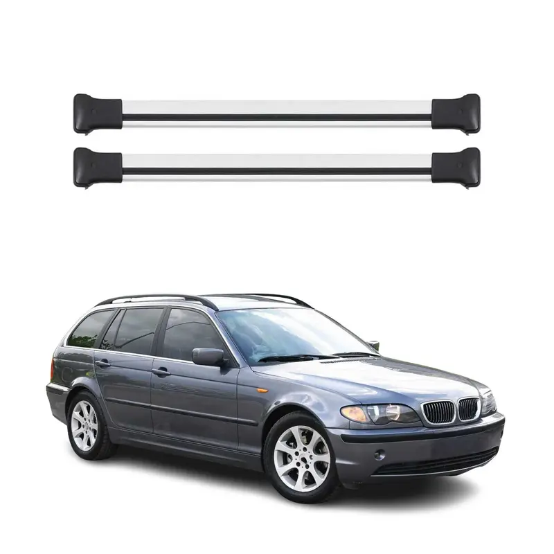 Barres de toit transversales pour BMW Série 3 E46 Break 1999-2007 Aluminium Gris