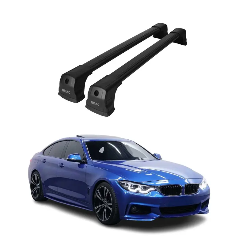 Barres de toit transversales pour BMW Série 4 F36 Gran Coupé 2014-2021 Alu Noir