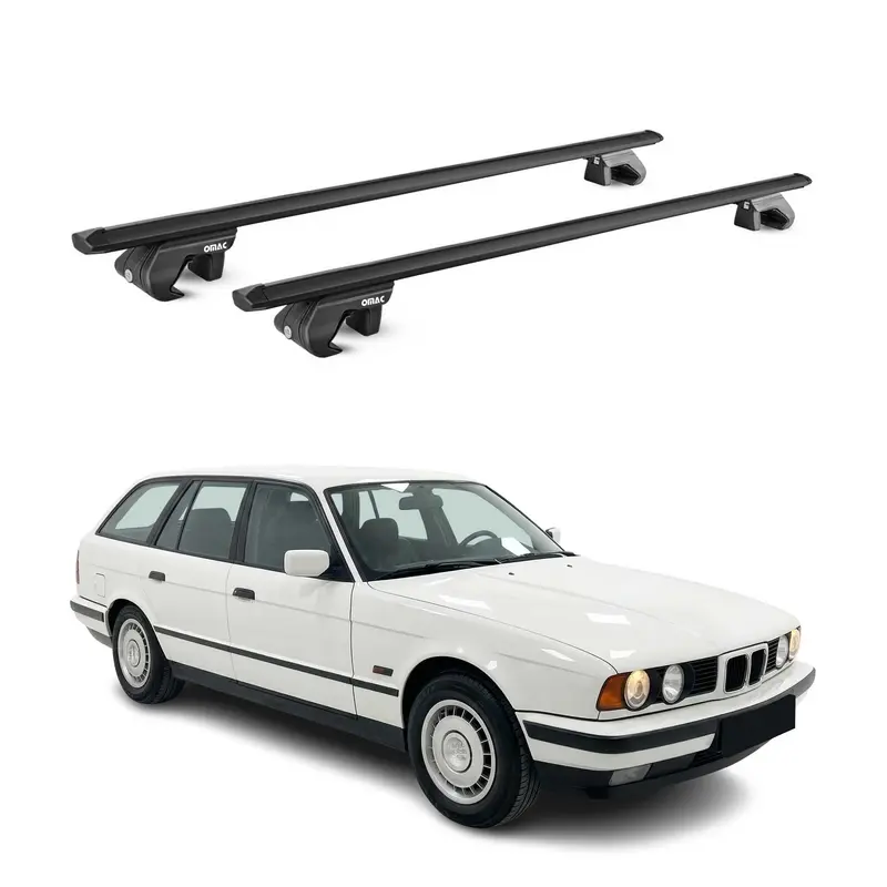 Barres de toit transversales pour BMW Serie 5 Break E34 1991-1997 Noir ABE