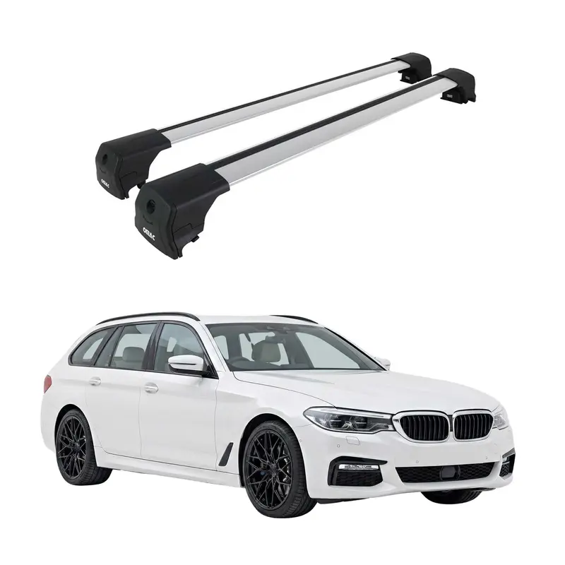 Barres De Toit Transversales pour BMW Serie 5 Break G31 2017-2023 Alu Gris 2Pcs