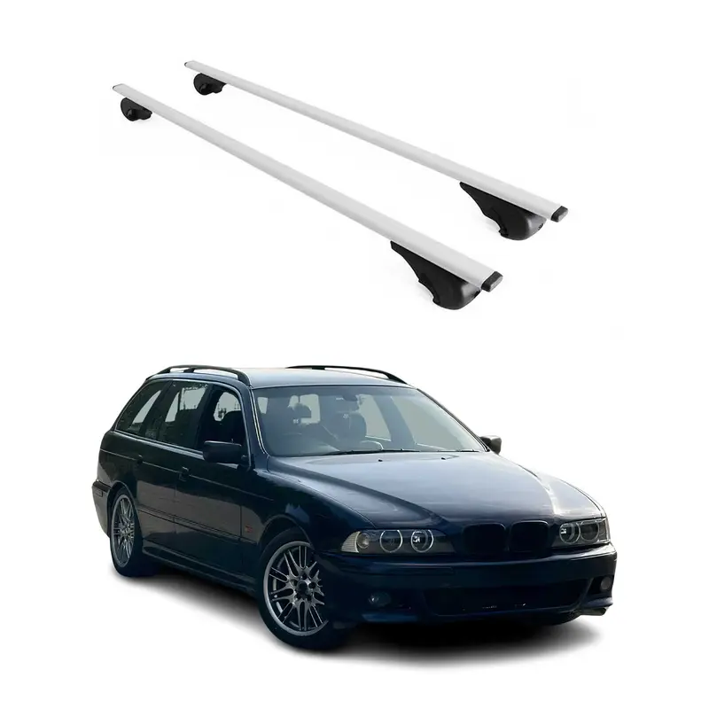 Barres de toit transversales pour BMW Série 5 E39 Break 1997-2004 Acier Argent