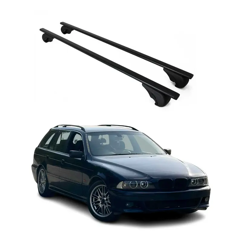 Barres de toit transversales pour BMW Série 5 E39 Break 1997-2004 Acier Noir
