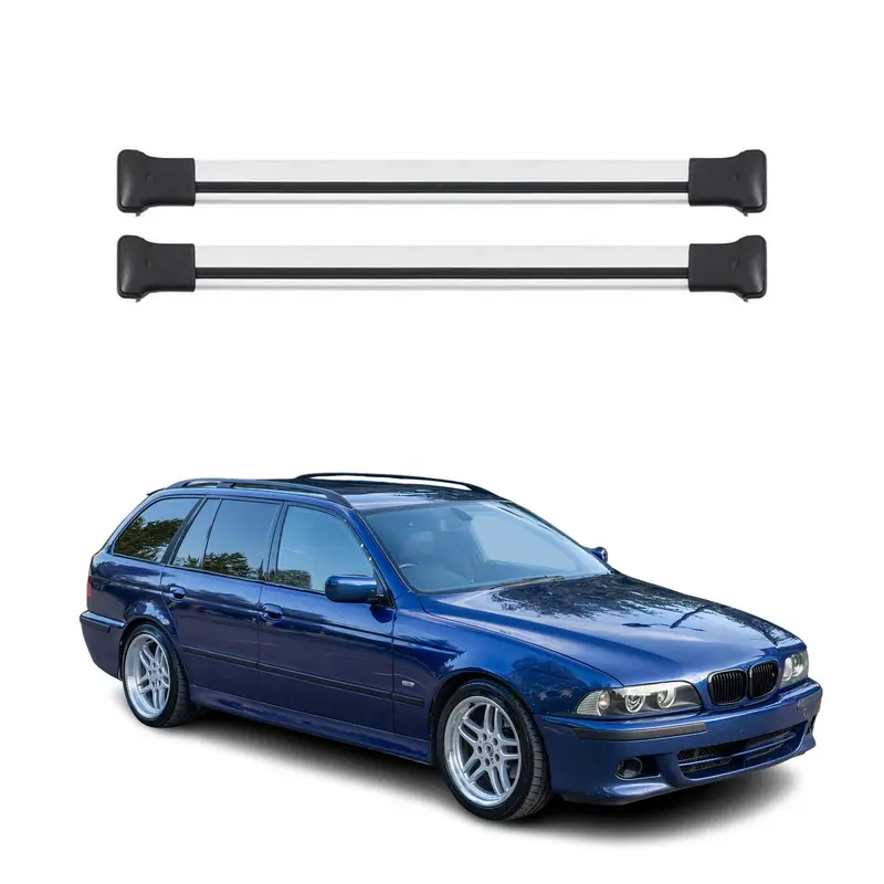 Barres de toit transversales pour BMW Serie 5 E39 Break 1997-2004 Alu Gris 2x