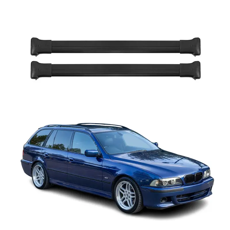 Barres de toit transversales pour BMW Serie 5 E39 Break 1997-2004 Alu Noir 2x