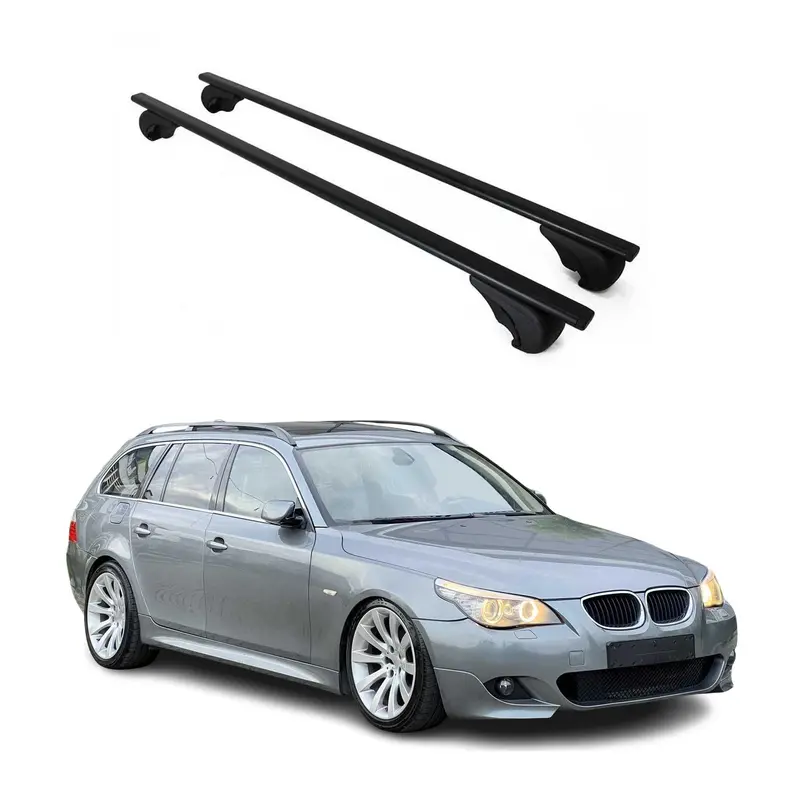 Barres de toit transversales pour BMW Série 5 E61 04-10/M5 E61 07-10 Acier Noir