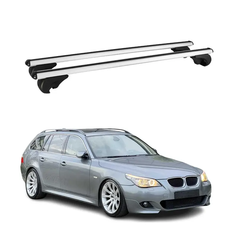 Barres de toit transversales pour BMW Série 5 E61 M5 E61 07-10 Aluminium Argent