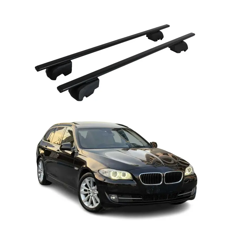 Barres de toit transversales pour BMW Série 5 F11 Break 2009-2017 Acier Noir 2x