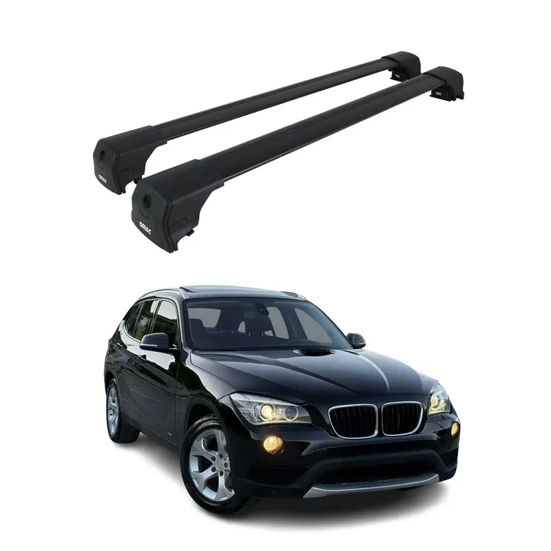 Barres de toit transversales pour BMW X1 E84 2009-2015 Aluminium Noir ABE