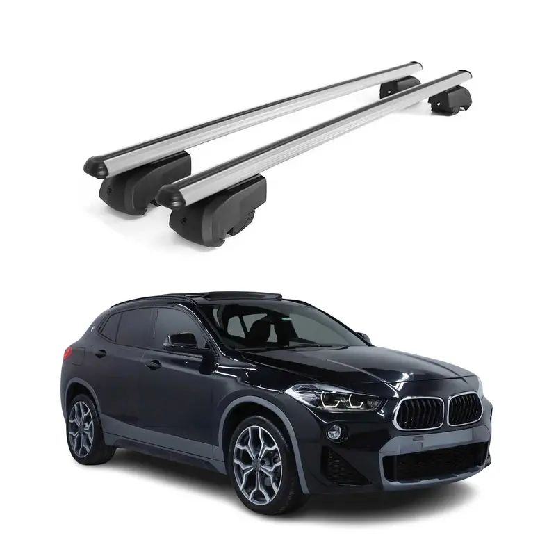 Barres de toit transversales pour BMW X2 F39 2018-2023 Aluminium Gris