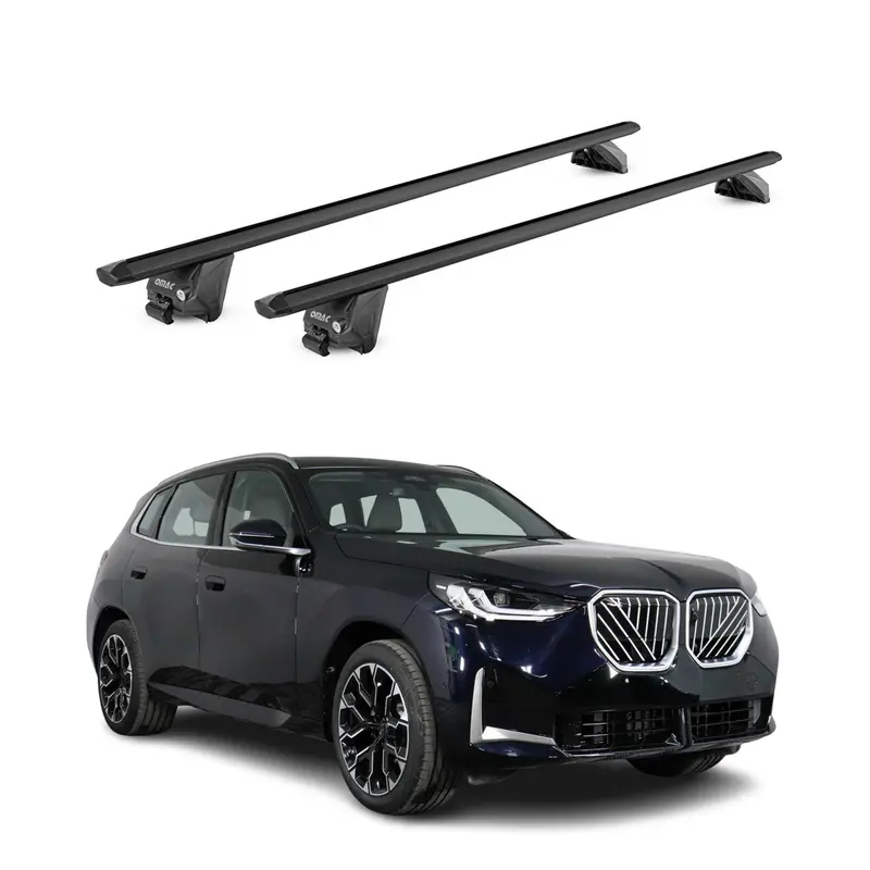Barres de toit transversales pour BMW X3 G45 2024-2026 Noir Aluminium 2Pcs ABE