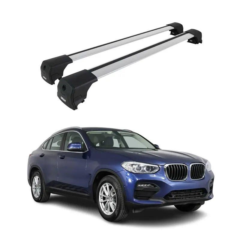 Barres de toit transversales pour BMW X4 G02 2018-2025 Aluminium Gris ABE