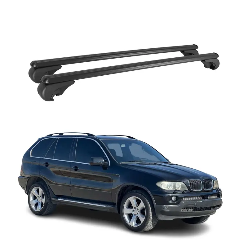 Barres de toit transversales pour BMW X5 E53 1999-2006 Aluminium Noir
