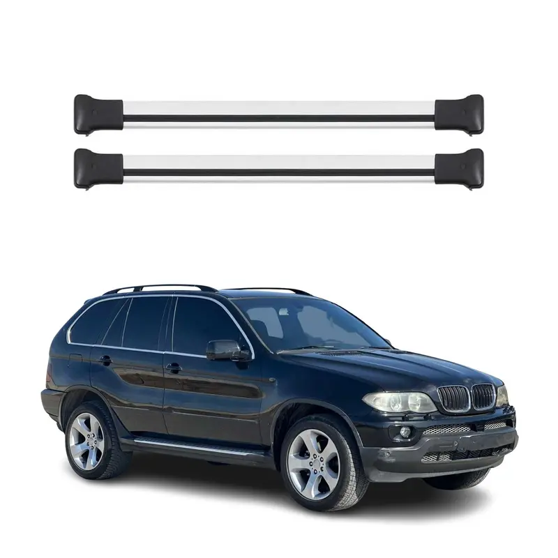 Barres de toit transversales pour BMW X5 E53 2000-2006 Aluminium Gris