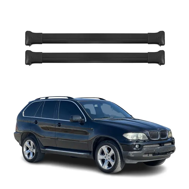 Barres de toit transversales pour BMW X5 E53 2000-2006 Aluminium Noir