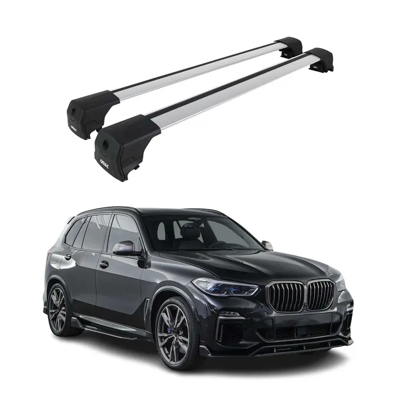 Barres de toit transversales pour BMW X5 G05 2019-2026 Aluminium Gris ABE