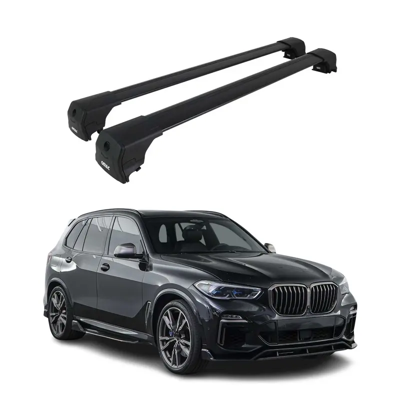 Barres de toit transversales pour BMW X5 G05 2019-2026 Aluminium Noir ABE