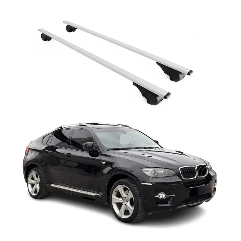 Barres de toit transversales pour BMW X6 E71 E72 2007-2014 Acier Argent