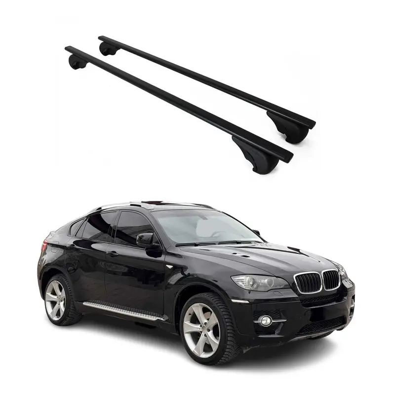 Barres de toit transversales pour BMW X6 E71 E72 2007-2014 Acier Noir