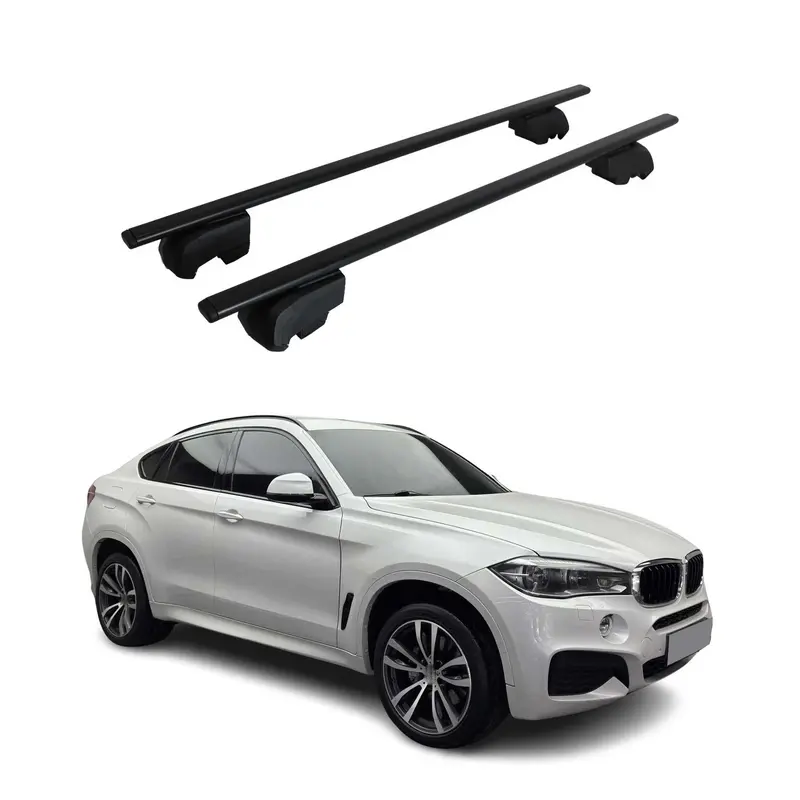 Barres de toit transversales pour BMW X6 F16 F86 2014-2019 Acier Noir 2Pcs