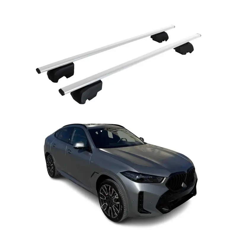 Barres de toit transversales pour BMW X6 G06 2019-2024 Acier Argent