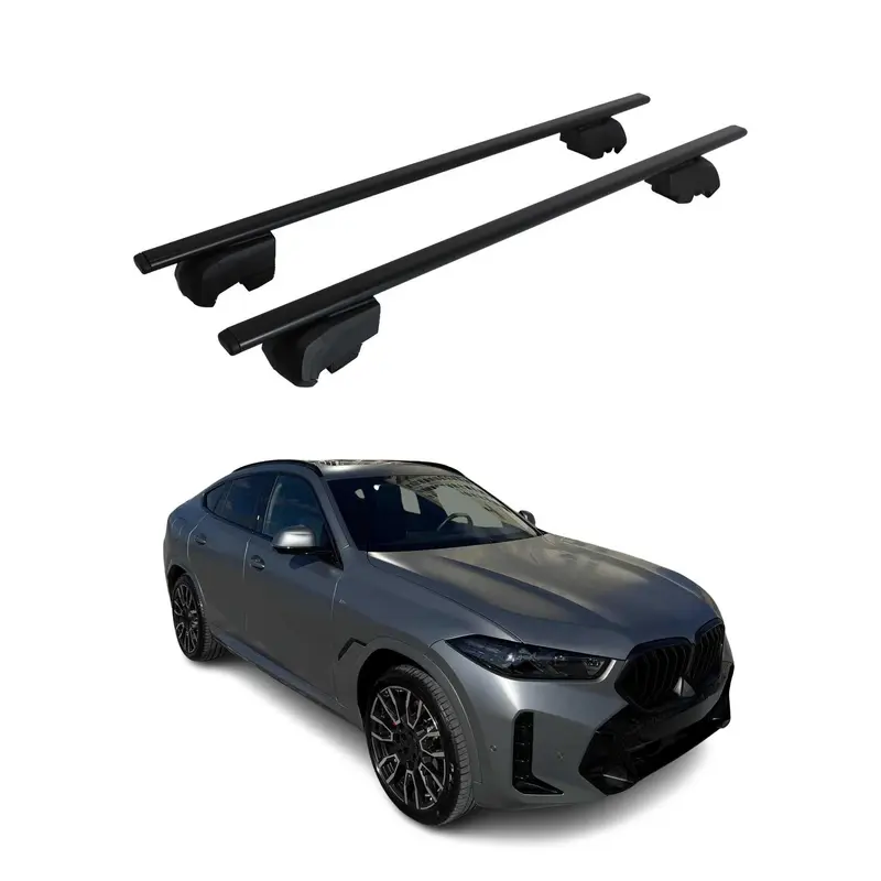 Barres de toit transversales pour BMW X6 G06 2019-2024 Acier Noir 2Pcs