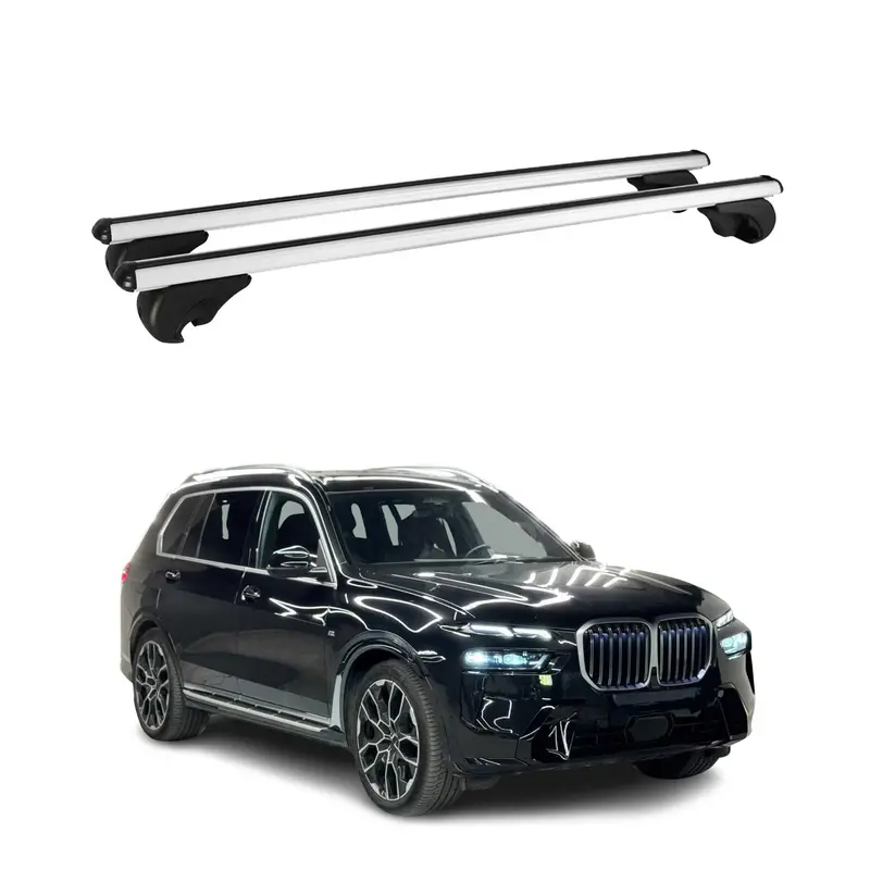 Barres de toit transversales pour BMW X7 G07 2018-2026 Aluminium Argent