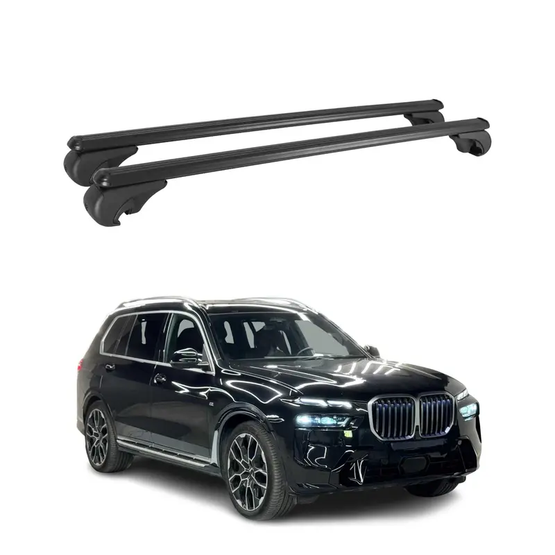 Barres de toit transversales pour BMW X7 G07 2018-2026 Aluminium Noir 2Pcs