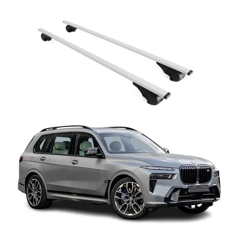 Barres de toit transversales pour BMW X7 G07 2019-2024 Acier Argent