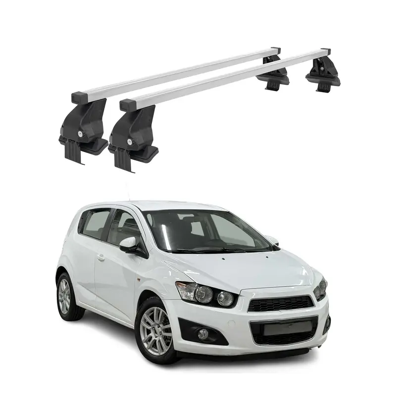 Barres de toit transversales pour Chevrolet Aveo T300 2011-2020 Acier Gris