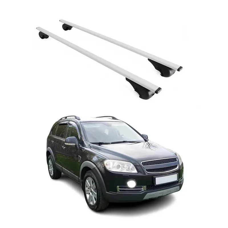 Barres de toit Transversales pour Chevrolet Captiva 2006-2015 Acier Argent