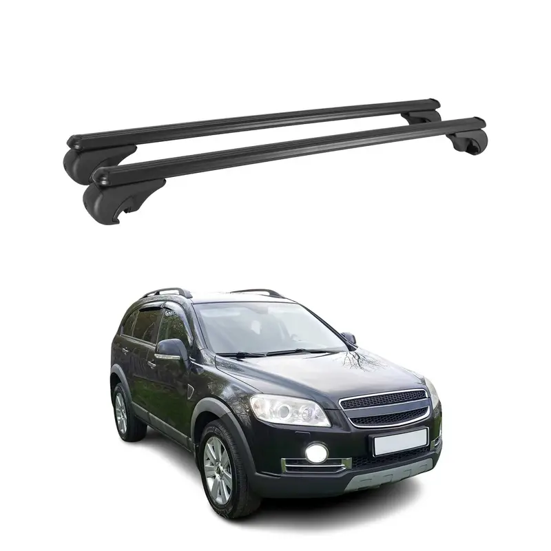 Barres de toit Transversales pour Chevrolet Captiva 2006-2015 Aluminium Noir