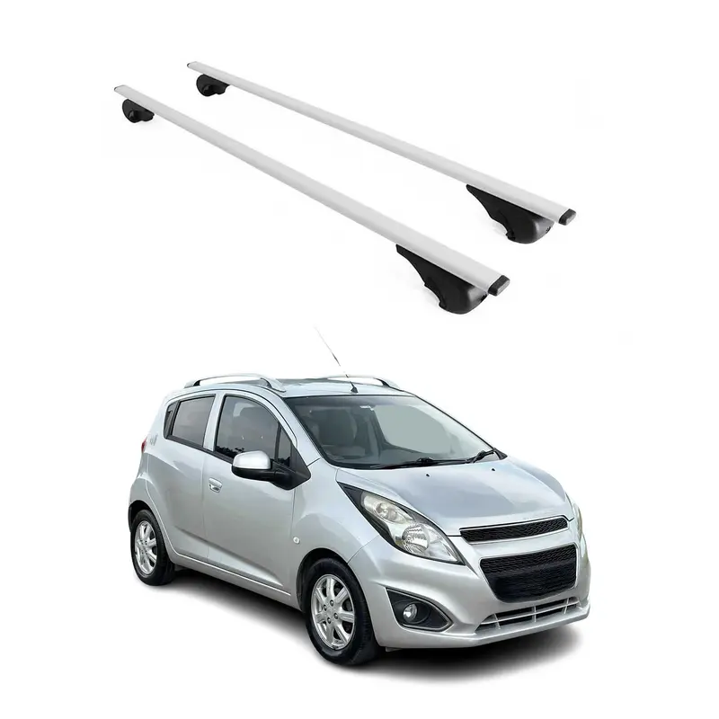 Barres de toit Transversales pour Chevrolet Spark 2010-2015 Acier Argent