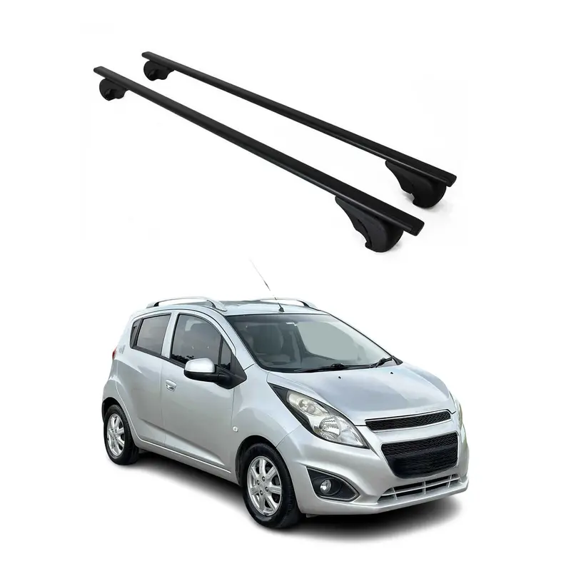 Barres de toit Transversales pour Chevrolet Spark 2010-2015 Acier Noir