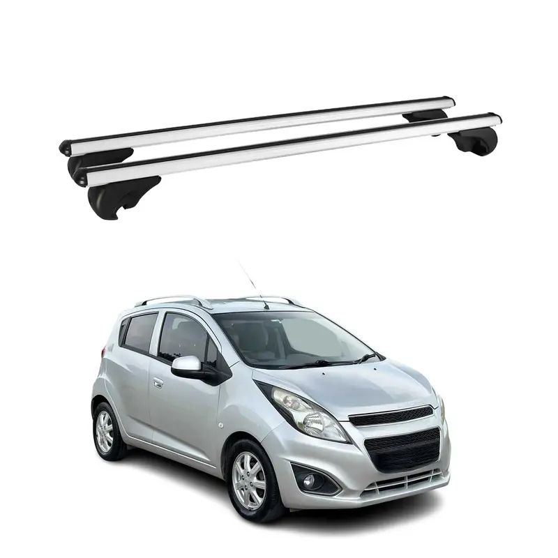 Barres de toit Transversales pour Chevrolet Spark 2010-2015 Aluminium Argent