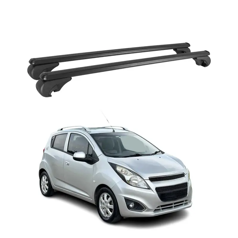 Barres de toit Transversales pour Chevrolet Spark 2010-2015 Aluminium Noir